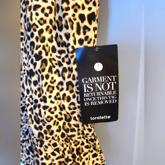 Loralette Smock Cheetah Dress with Fitted 3/4 Sleeves By City Chic - Picture 3 of 10